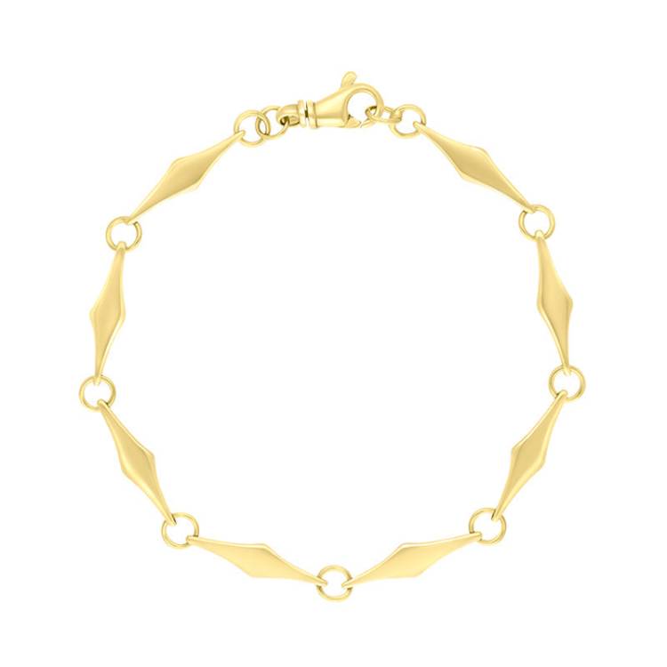 9ct Yellow Gold Rhombus Handmade Bracelet