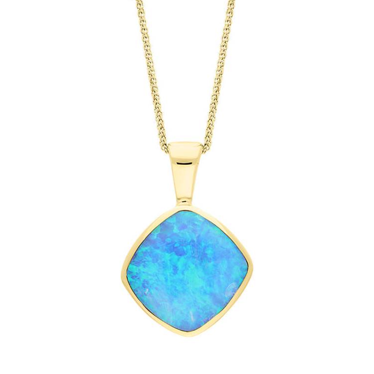 9ct Yellow Gold Opal Pendant Necklace - Gold