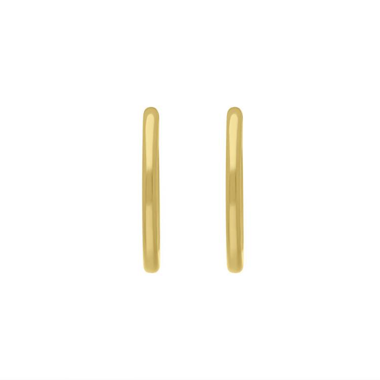 9ct Yellow Gold Round Hoop Earrings - Gold