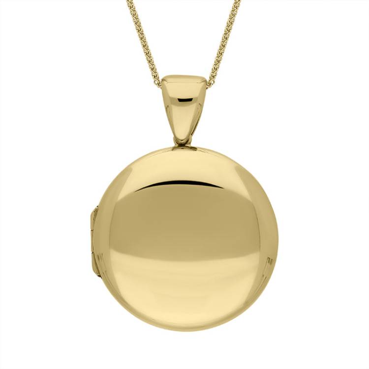 9ct Yellow Gold Round Locket Pendant Necklace D - Gold