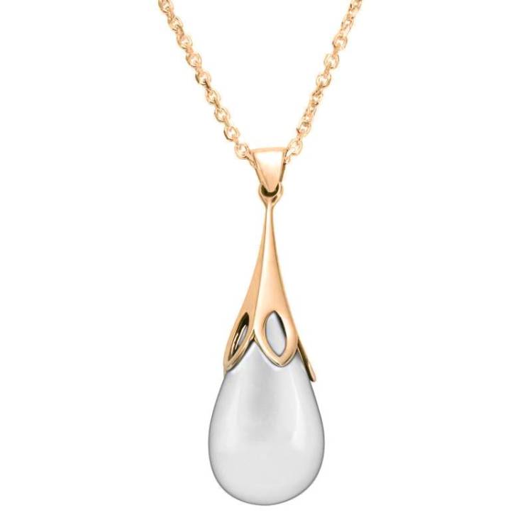 9ct Rose Gold Bauxite Small Tulip Necklace - Rose Gold