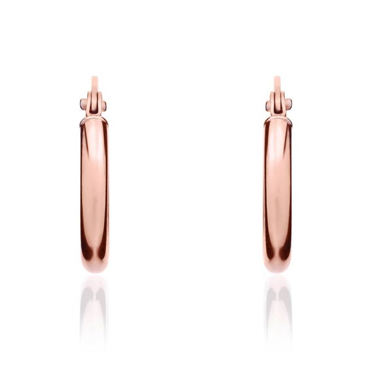 9ct Rose Gold 14mm Hoop Earrings