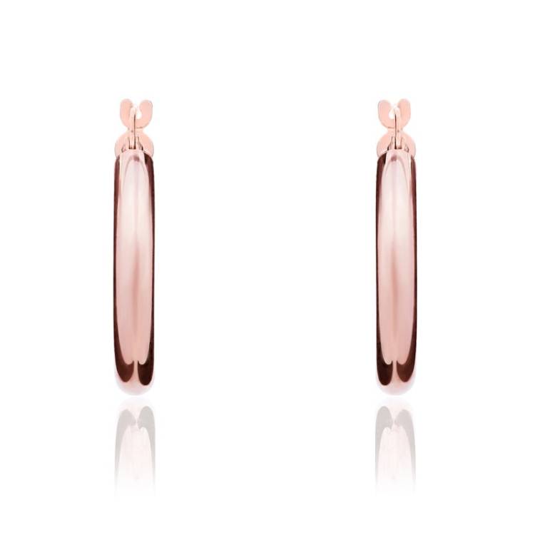 9ct Rose Gold 21mm Hoop Earrings
