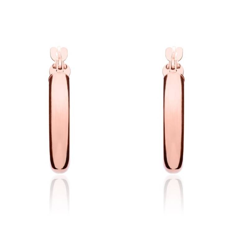 9ct Rose Gold 17mm Hoop Earrings