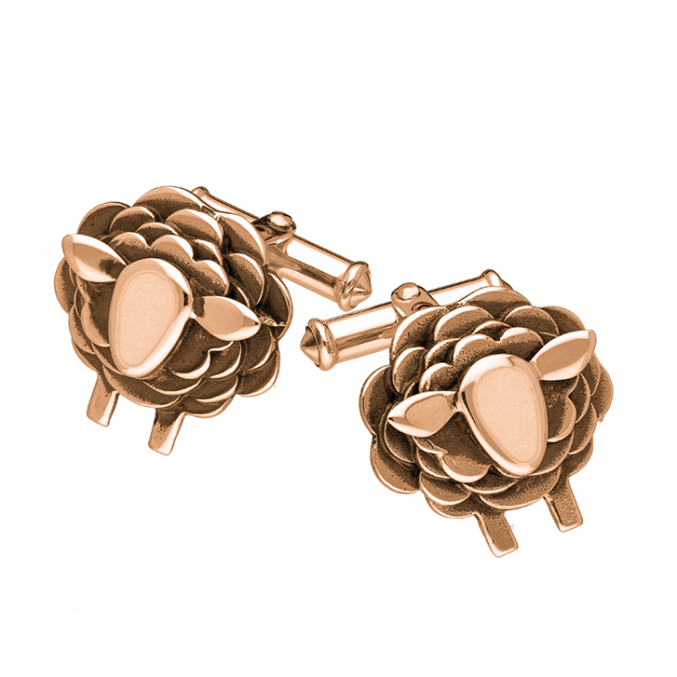 9ct Rose Gold Sheep Cufflinks