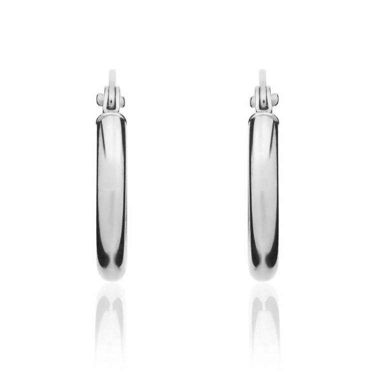 9ct White Gold 13mm Hoop Earrings