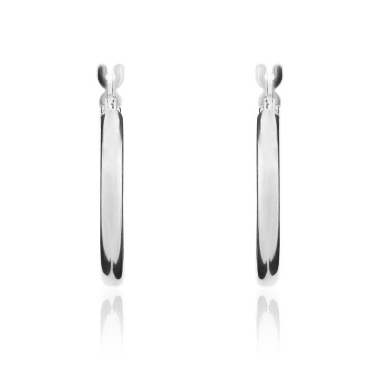 9ct White Gold 18.5mm Hoop Earrings