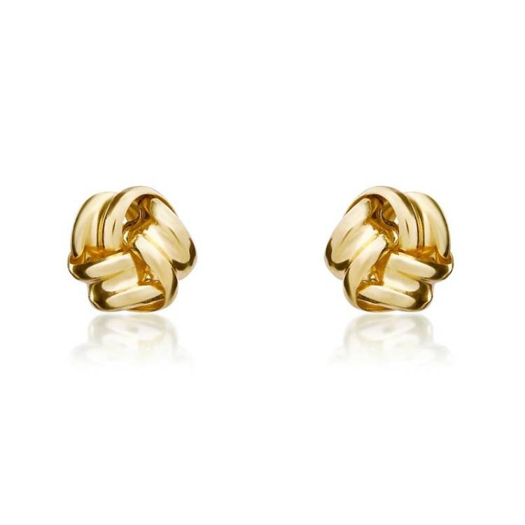 9ct Yellow Gold 4mm Knot Stud Earrings