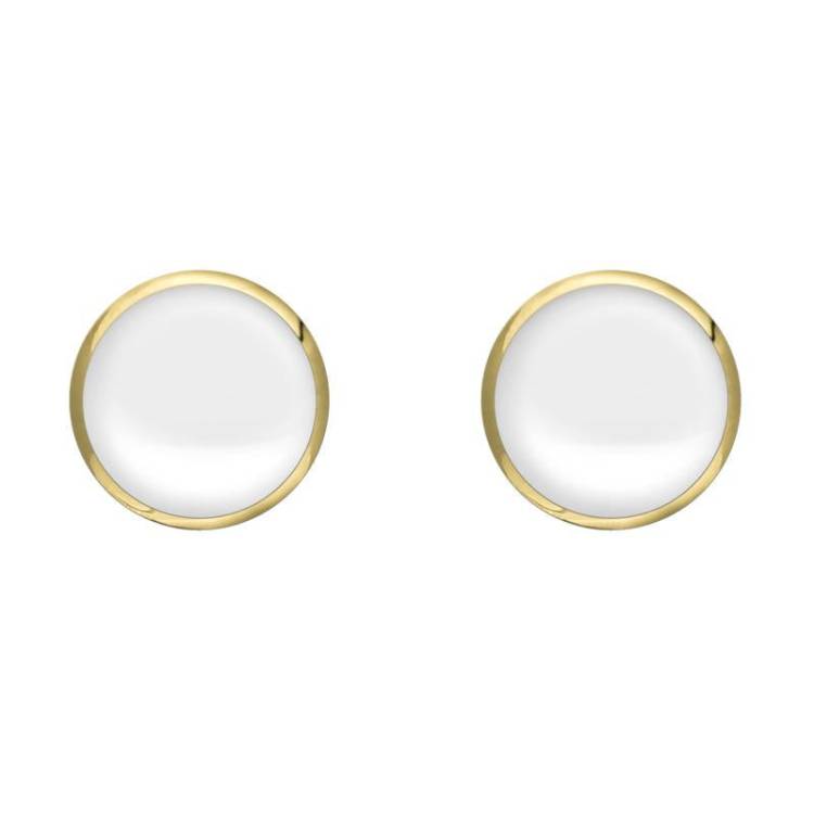 9ct Yellow Gold Bauxite 6mm Classic Medium Round Stud Earrings