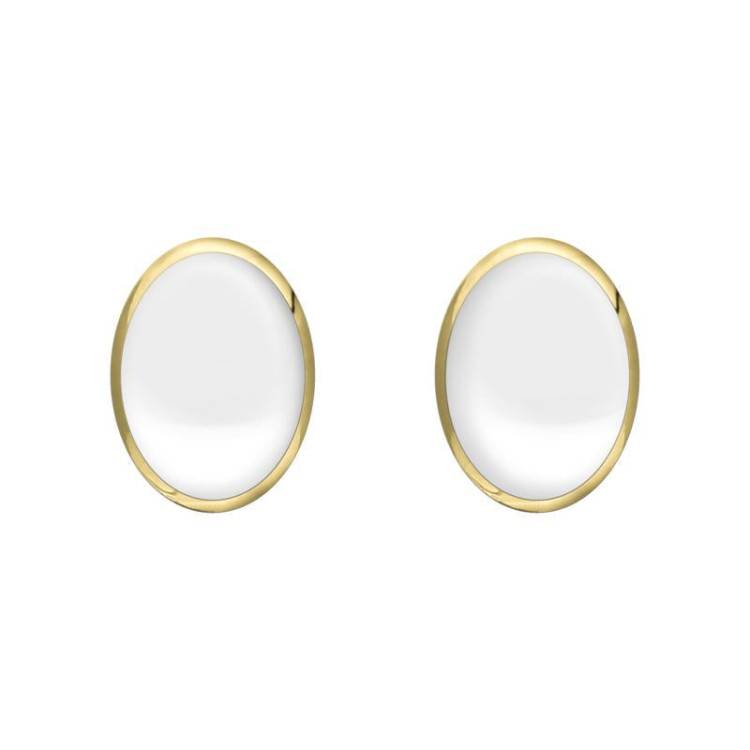 9ct Yellow Gold Bauxite 7 x 5mm Classic Small Oval Stud Earrings