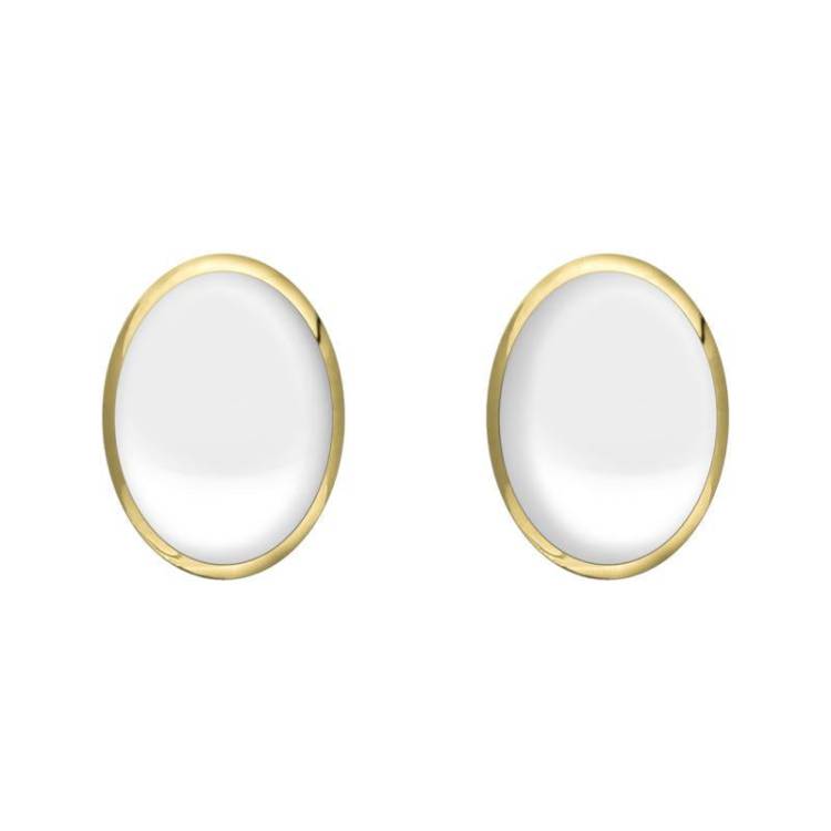 9ct Yellow Gold Bauxite 8 x 6mm Classic Medium Oval Stud Earrings