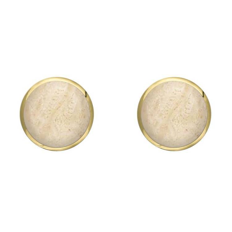 9ct Yellow Gold Coquina 6mm Classic Medium Round Stud Earrings