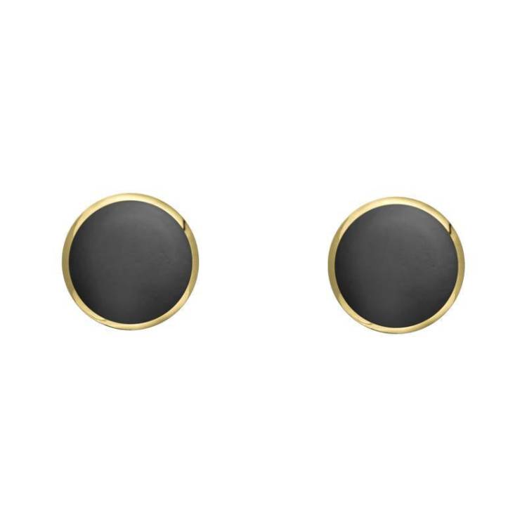 9ct Yellow Gold Hematite 4mm Classic Small Round Stud Earrings