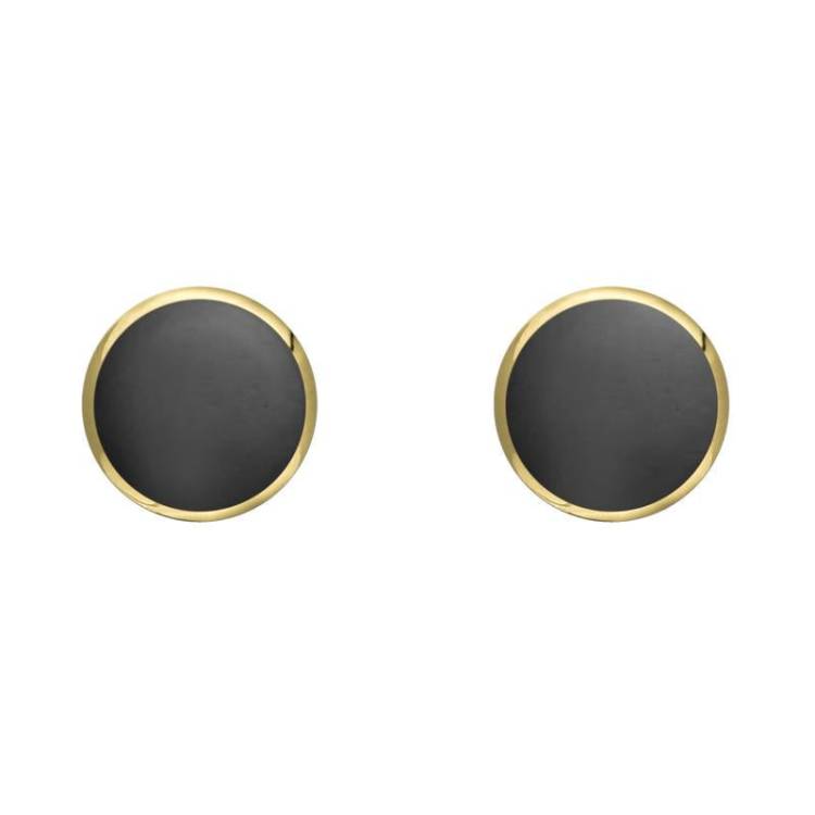 9ct Yellow Gold Hematite 5mm Classic Small Round Stud Earrings