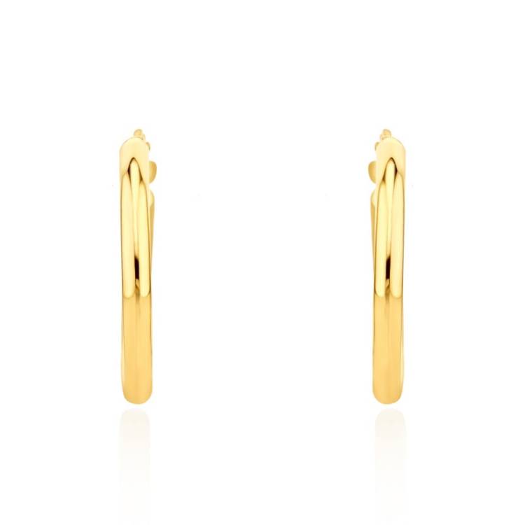 9ct Yellow Gold 14mm Hoop Earrings