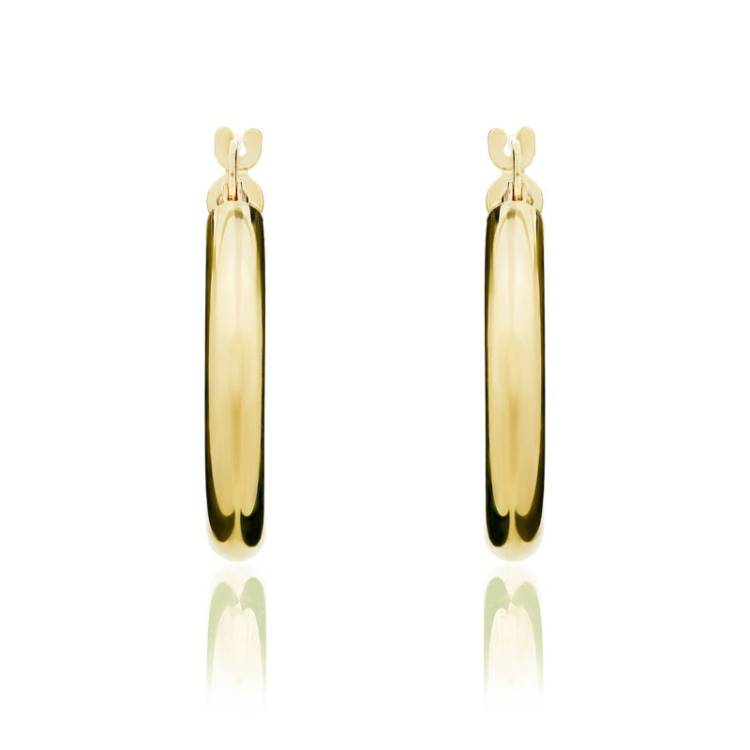 9ct Yellow Gold 21mm Hoop Earrings