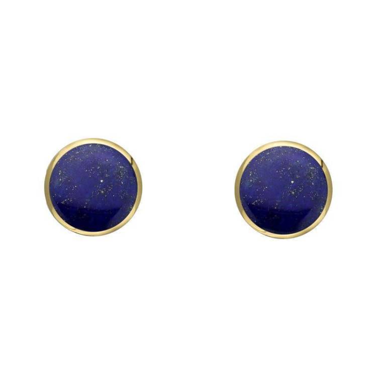 9ct Yellow Gold Lapis Lazuli 4mm Classic Small Round Stud Earrings