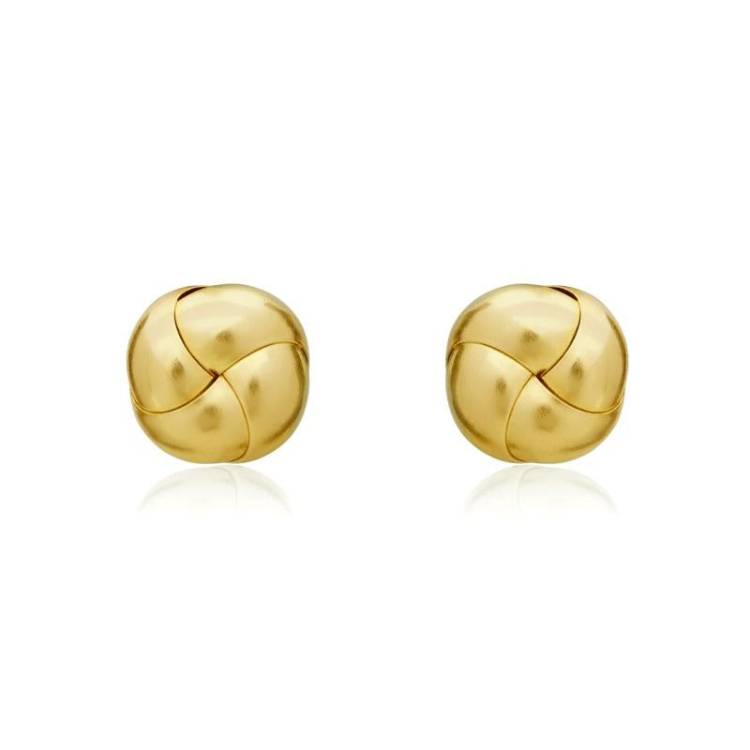 9ct Yellow Gold 7.5mm Looped Knot Stud Earrings