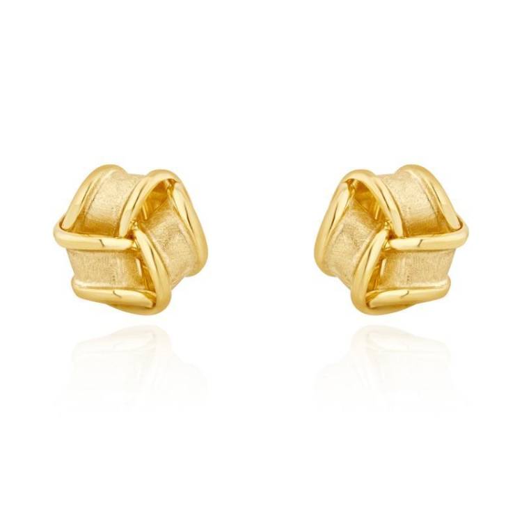 9ct Yellow Gold 10mm Looped Knot Stud Earrings