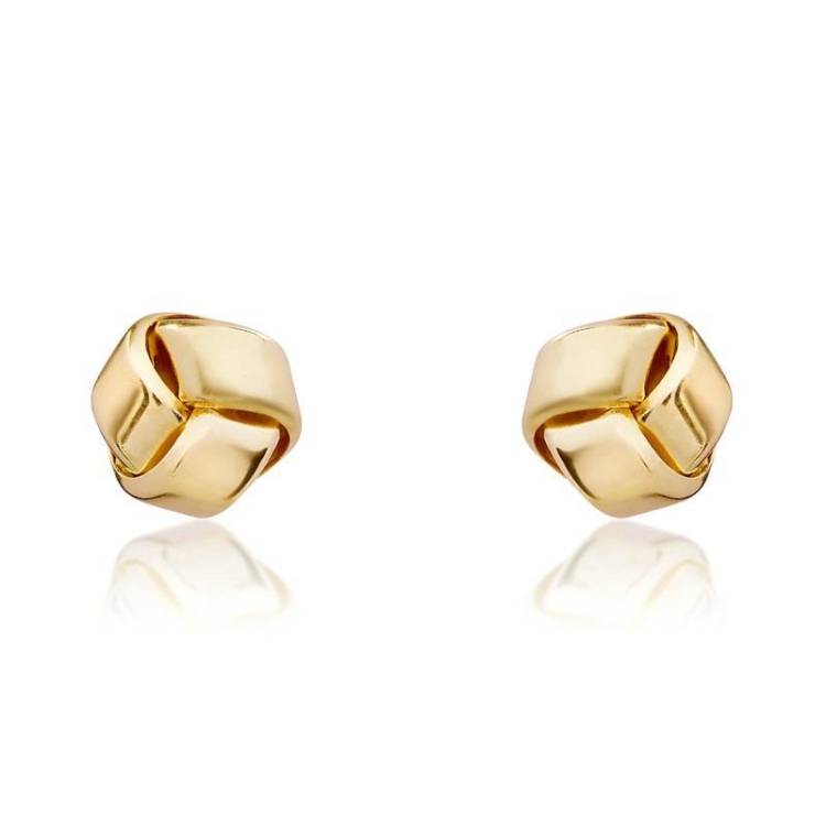 9ct Yellow Gold 5mm Looped Knot Stud Earrings