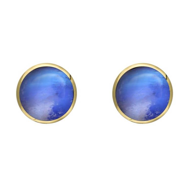 9ct Yellow Gold Moonstone 6mm Classic Medium Round Stud Earrings