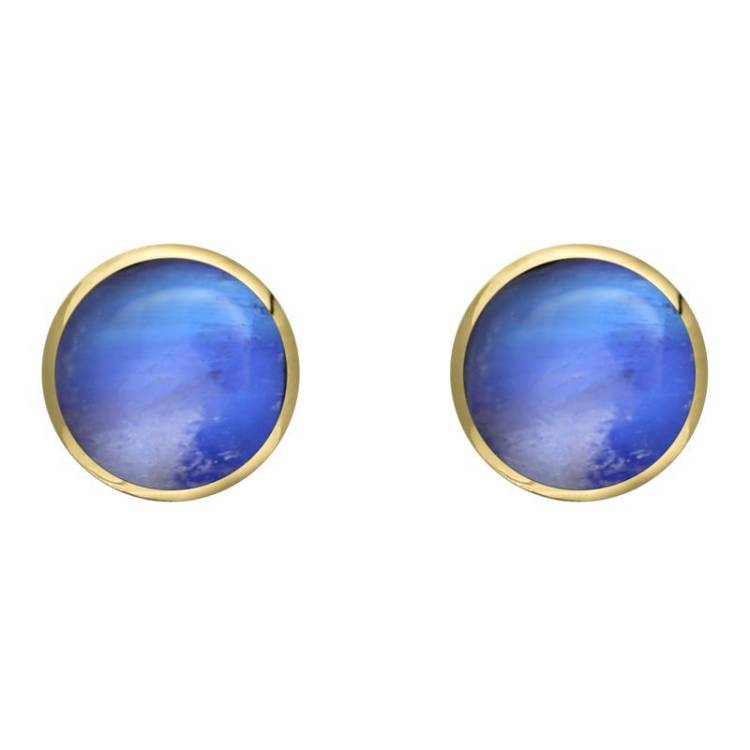 9ct Yellow Gold Moonstone 8mm Classic Large Round Stud Earrings