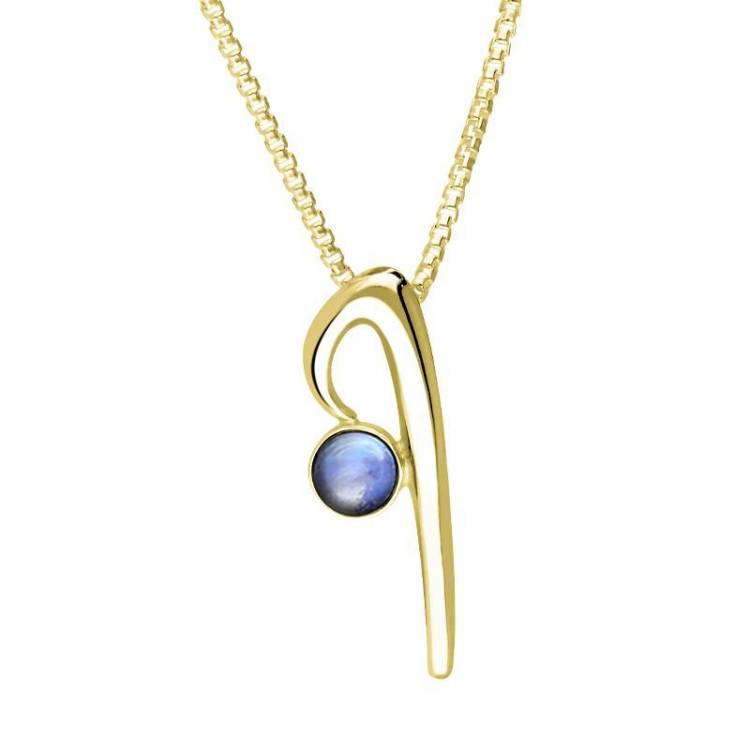 9ct Yellow Gold Moonstone Love Letters Initial I Necklace - Yellow Gold