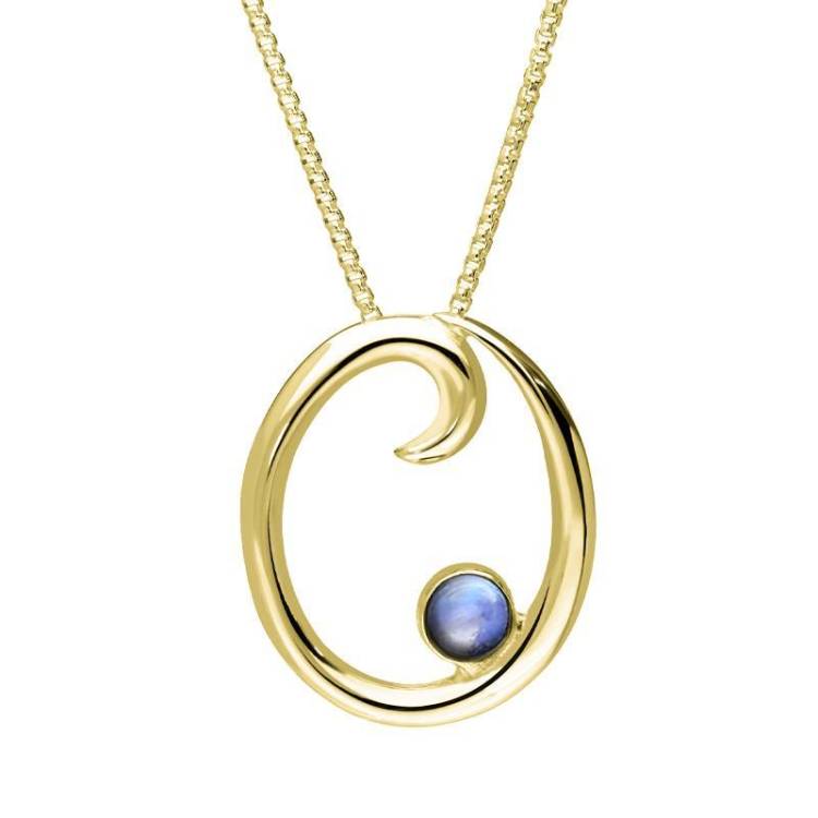 9ct Yellow Gold Moonstone Love Letters Initial O Necklace - Yellow Gold