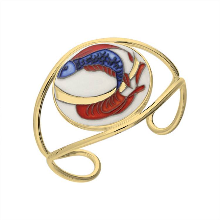 9ct Yellow Gold Moorcroft Carp Bangle - Yellow Gold