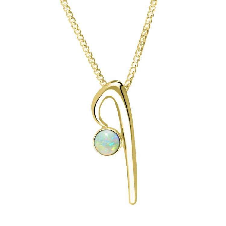 9ct Yellow Gold Opal Love Letters Initial I Necklace - Yellow Gold