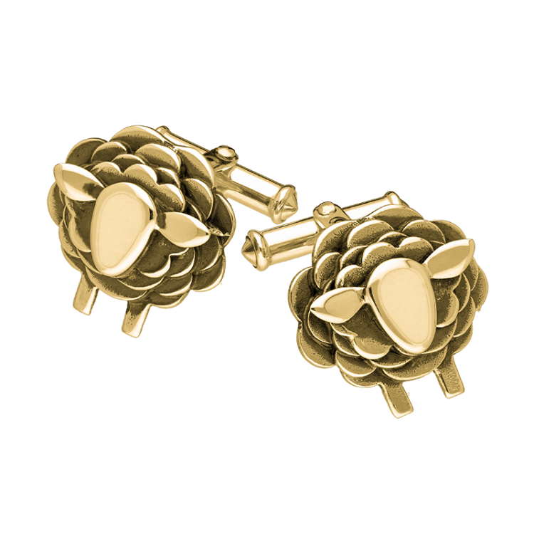 9ct Yellow Gold Sheep Cufflinks