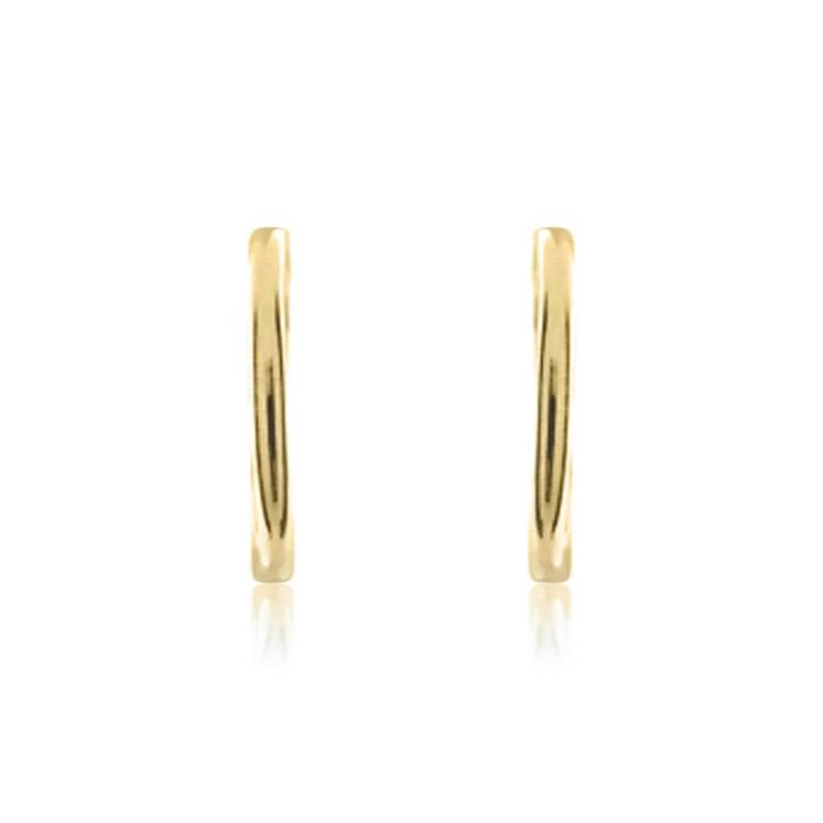 9ct Yellow Gold 13mm Sleeper Hoop Earrings