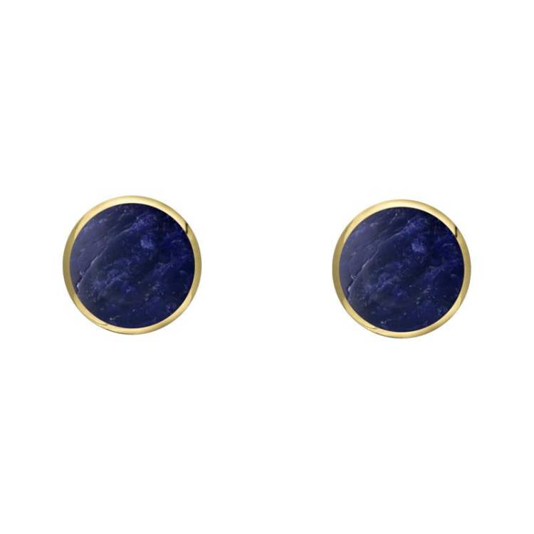 9ct Yellow Gold Sodalite 4mm Classic Small Round Stud Earrings