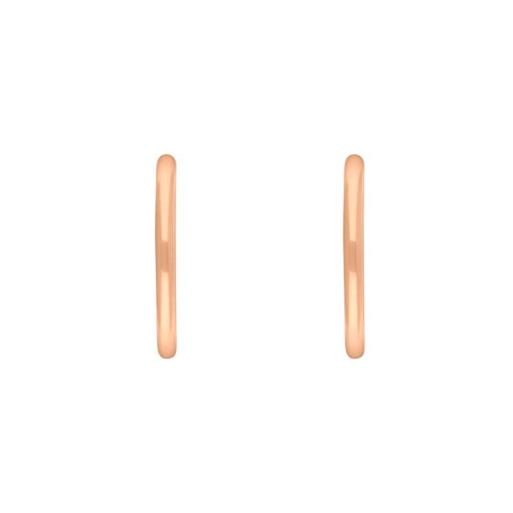 9ct Rose Gold 19mm Round Hoop Earrings - Gold