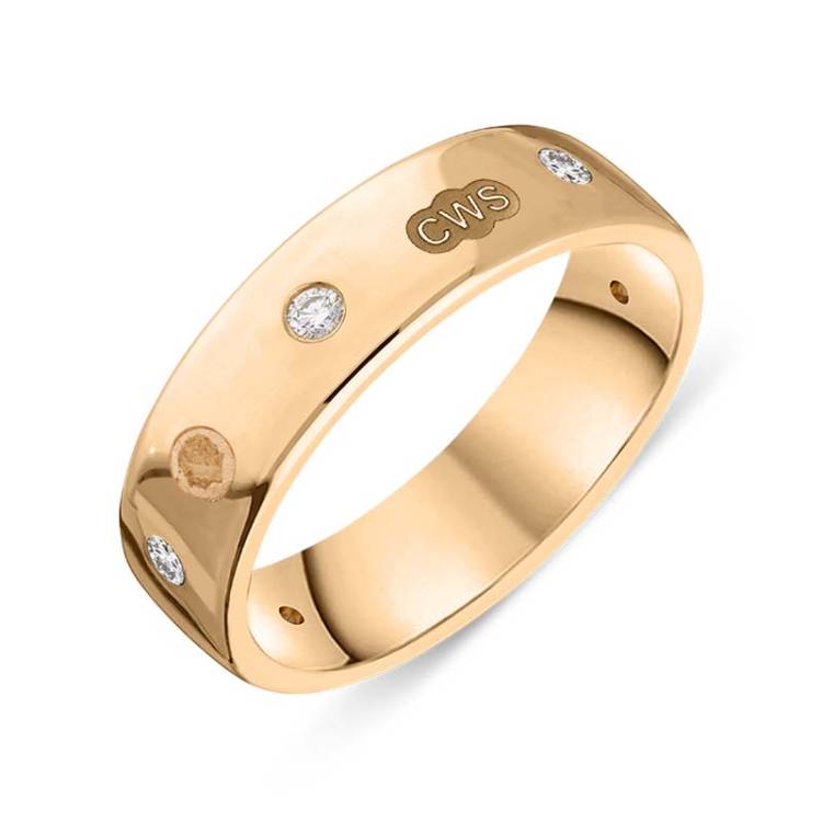 9ct Rose Gold 0.18ct Diamond King's Coronation Hallmark 6mm Ring - X