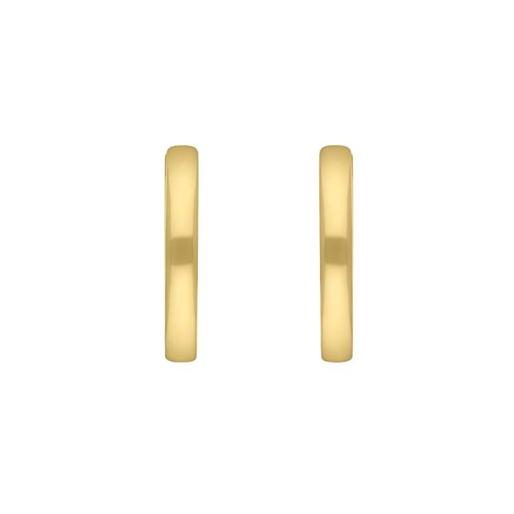 9ct Yellow Gold 18mm Round Domed Hoop Earrings - Gold