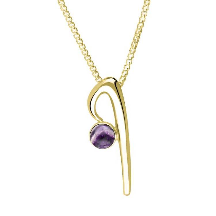 9ct Yellow Gold Blue John Love Letters Initial I Necklace - Yellow Gold