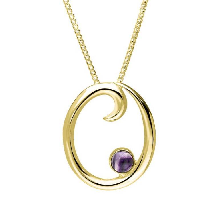 9ct Yellow Gold Blue John Love Letters Initial O Necklace - Yellow Gold