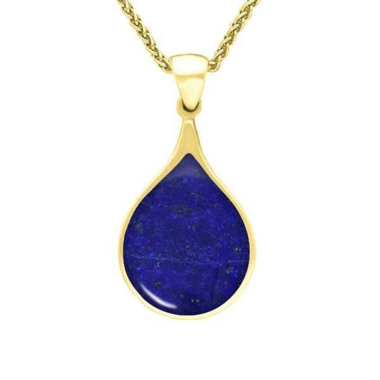 9ct Yellow Gold Lapis Lazuli Balloon Shaped Necklace