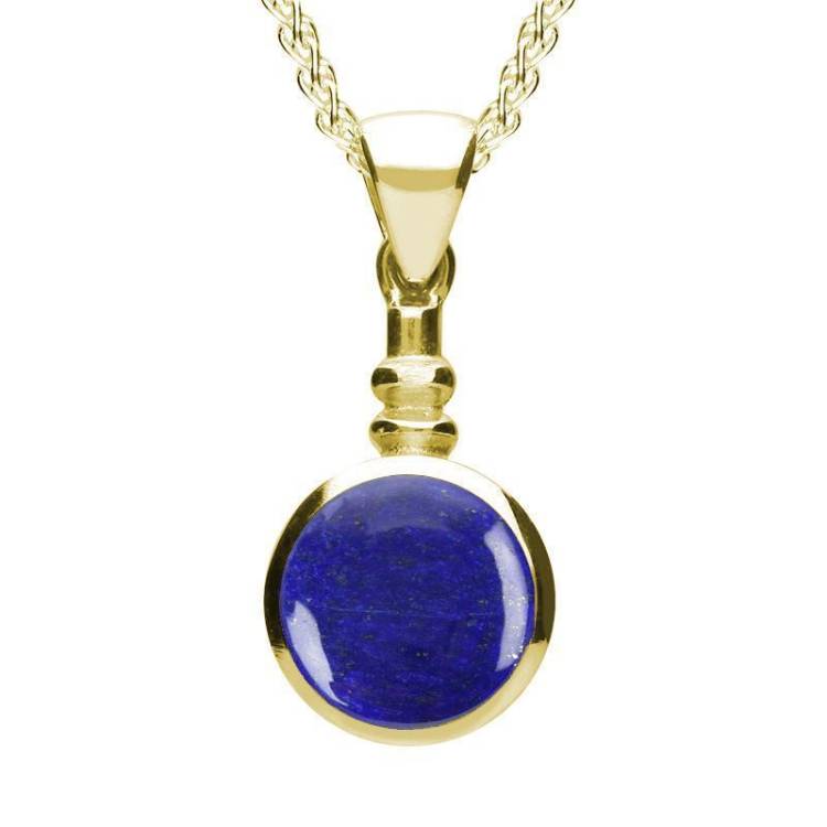 9ct Yellow Gold Lapis Lazuli Bottle Top Necklace - Yellow Gold