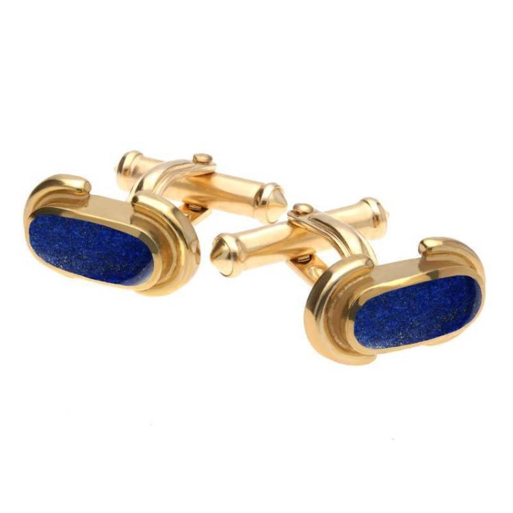 9ct Yellow Gold Lapis Lazuli Dodgem Cufflinks
