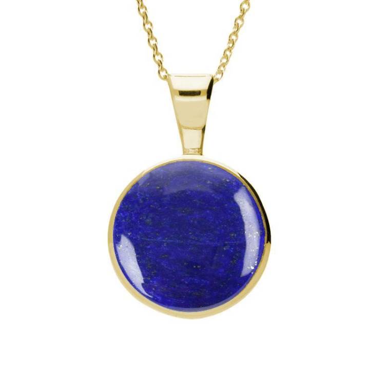 9ct Yellow Gold Lapis Lazuli Heritage Round Necklace - Yellow Gold