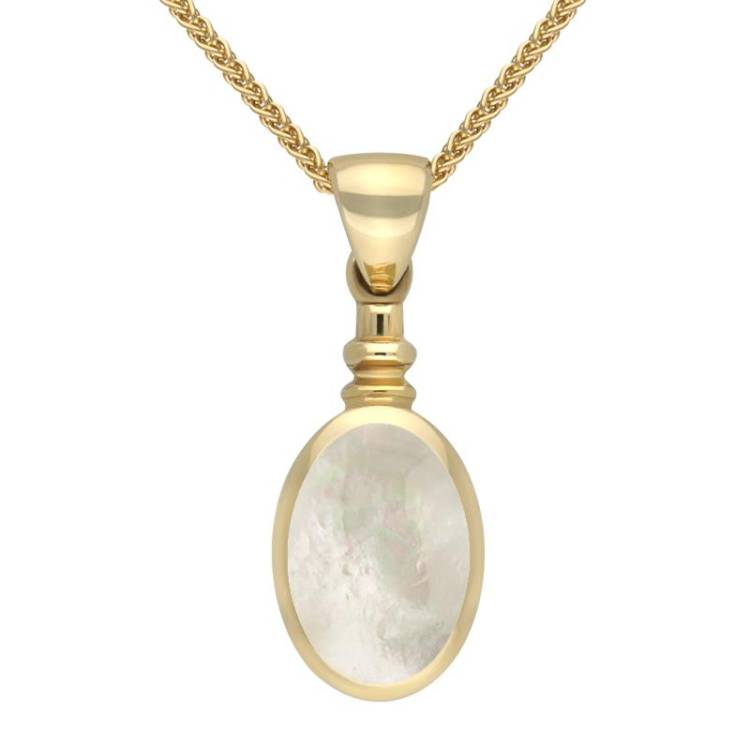 9ct Yellow Gold Mother Of Pearl Bottletop Necklace - Yellow Gold