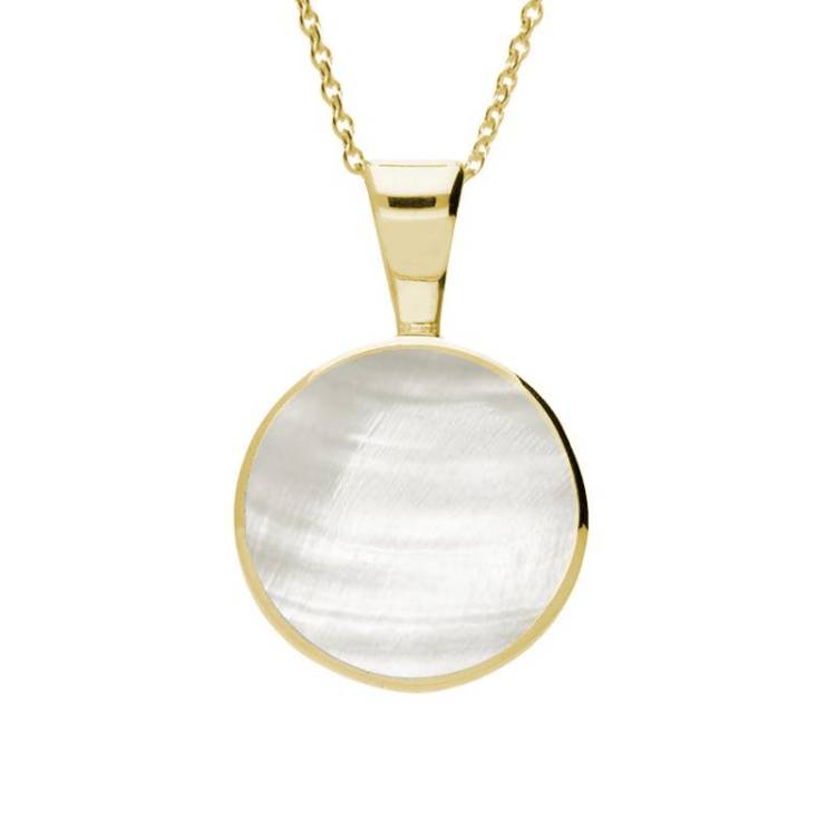 9ct Yellow Gold Mother of Pearl Heritage Round Necklace - Yellow Gold