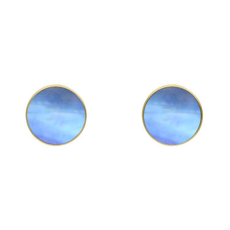 9ct Yellow Gold Sterling Silver Moonstone Stepping Stones Bead Cup Stud Earrings