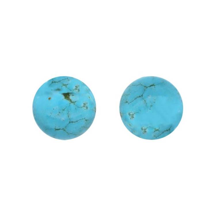Yellow Gold Turquoise 10mm Ball Stud Earrings - 18ct
