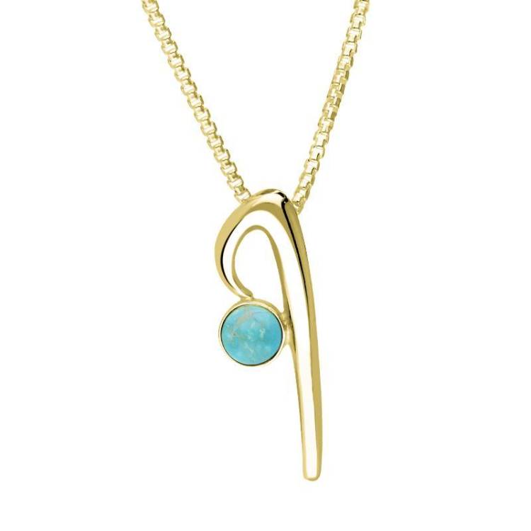 9ct Yellow Gold Turquoise Love Letters Initial I Necklace - Yellow Gold