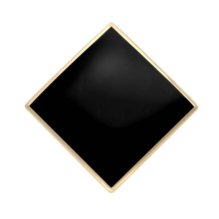 9ct Yellow Gold Whitby Jet Large Rhombus Ring - Yellow Gold