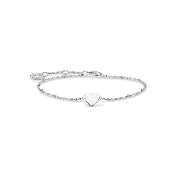 Thomas Sabo Charm Club Sterling Silver Dotted Heart Bracelet - Silver