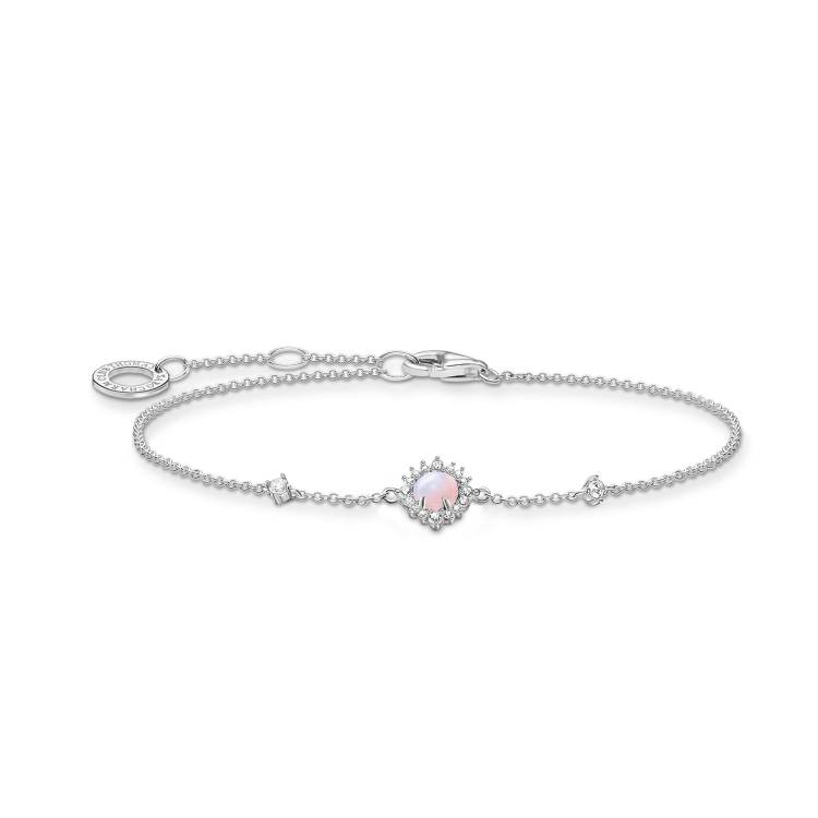 Thomas Sabo Charm Club Sterling Silver Vintage Rose Stone Bracelet - Silver